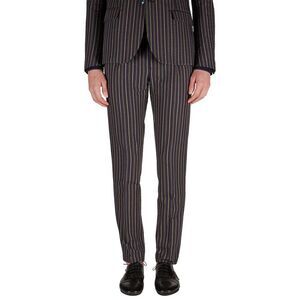 DANIELE ALESSANDRINI Striped Seersucker Suit Trousers Men BLUE Pants